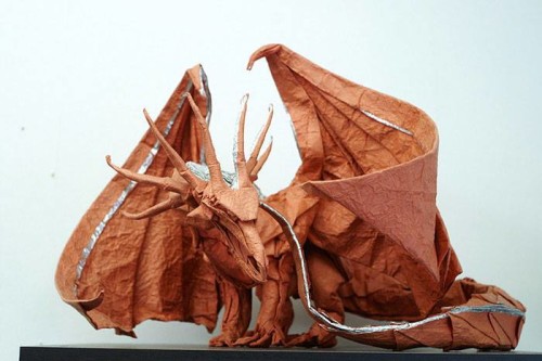 drago-rosso-giapponese-origami-Hideyuki Kamon