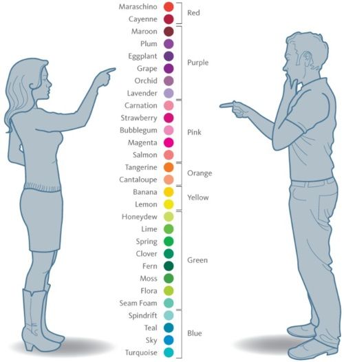 I colori più gettonati per le nozze: quando la sfumatura fa la differenza color scale for male and female