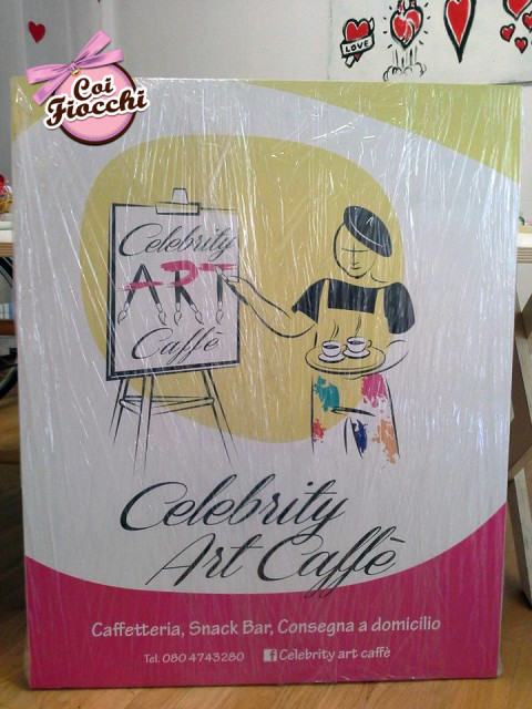 grafica pubblicitaria coi fiocchi-insegna di esercizio-celebrity art caffè