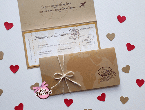 partecipazioni matrimonio biglietto aereo