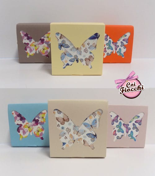 scatoline segnaposto con farfalle