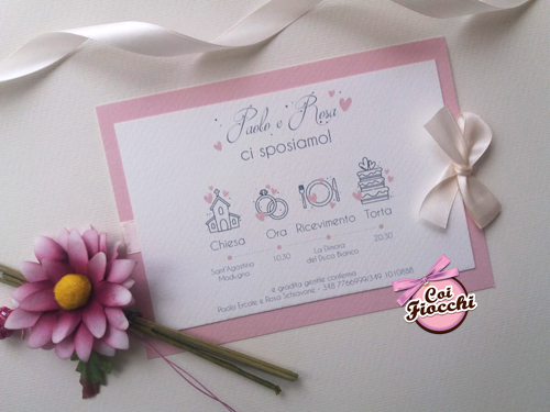 Partecipazione elegante e moderna con wedding program. 