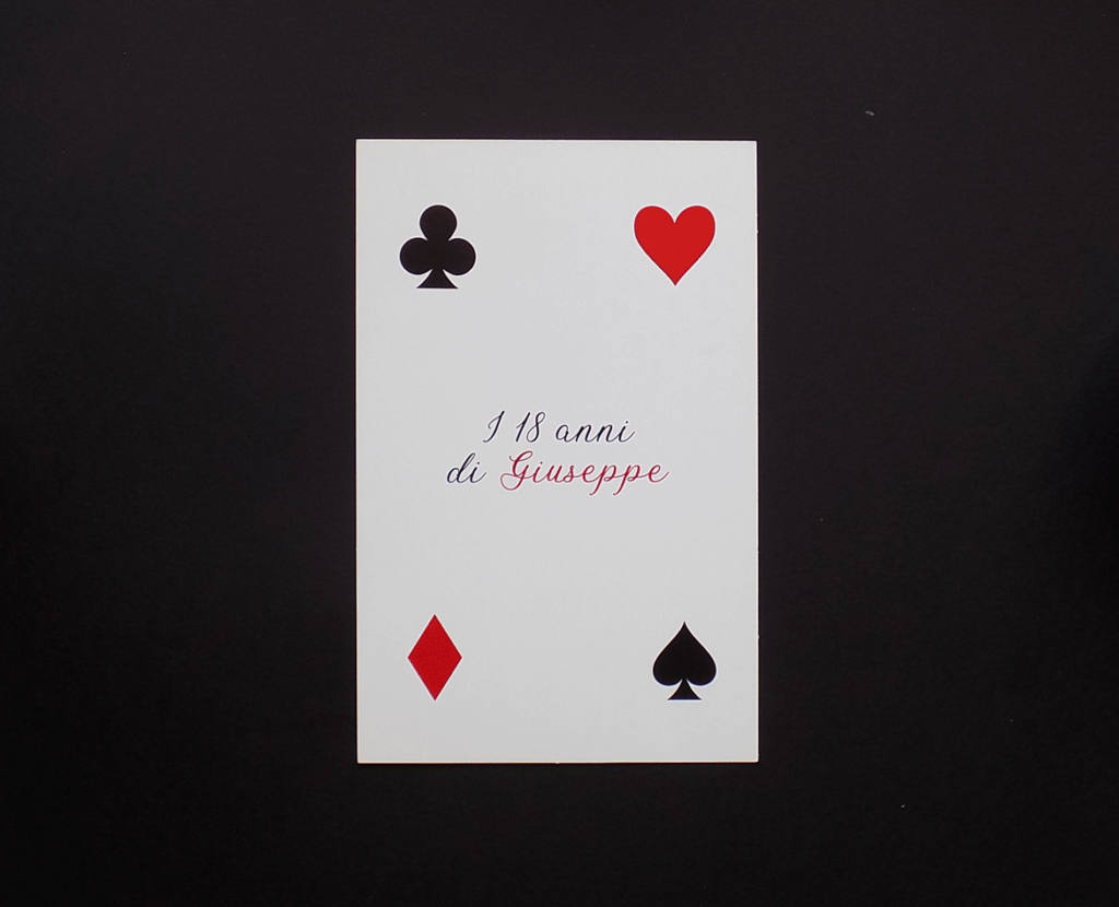invito 18 anni a forma di carta da poker