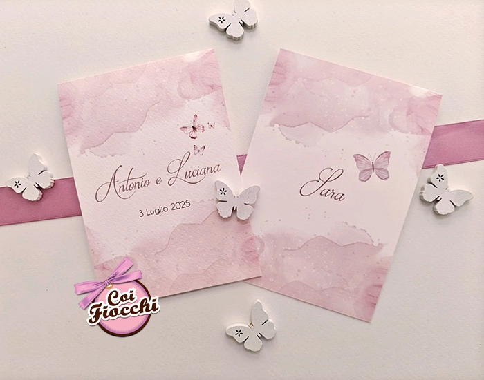 cavallotti segnatavolo matrimonio con farfalle