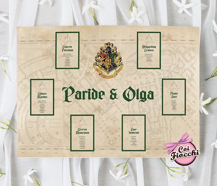tableau de mariage a tema harry potter 