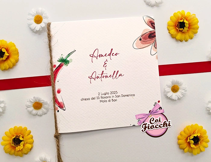 libretto matrimonio con copertina a tema spezie