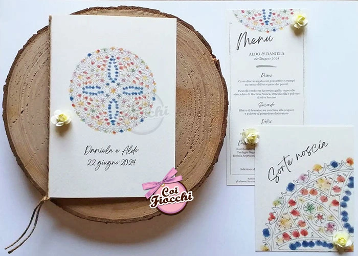 coordinato nozze a tema luminaria pugliese disegnato a matita